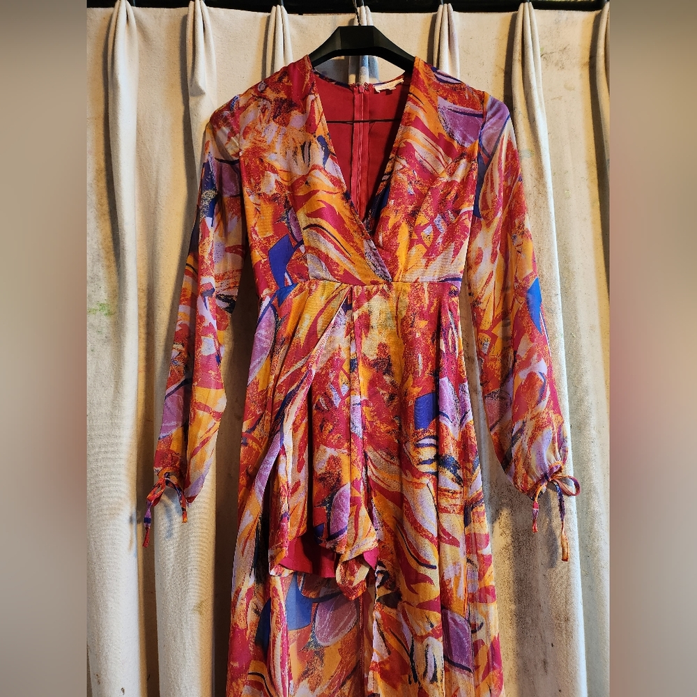 Colorful Romper with Full Length Flowy Skirt